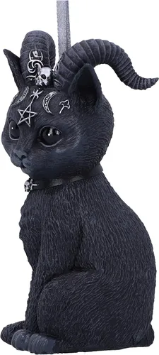 Vista 2 de Nemesis Now Cult Cuties Pawzuph - Adorno colgante de 3.9 in, resina, negro, adorable gato con cuernos, gato con cuernos, fundido en la mejor resina