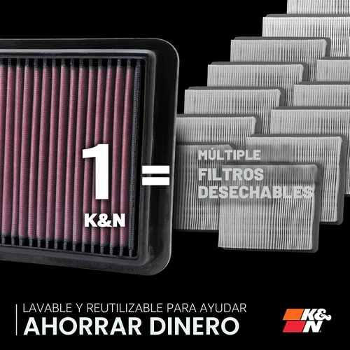 Vista 2 de K&N 33-2128 filtro de aire de repuesto de alto rendimiento