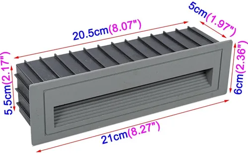 Vista 2 de Lámpara de pared moderna para escaleras, 6 W, con rejilla horizontal, placa frontal para interiores y exteriores, impermeable, color gris