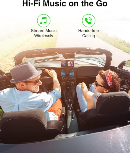 Vista 6 de Kinivo BTC450 juego de entrada auxiliar Bluetooth, manos libres, para autos (3,5 mm) - Admite AptX