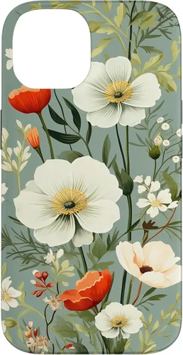 Vista 4 de Sage Green Flower Wildflower Pattern Floral Case for iPhone 17