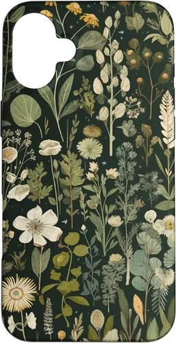 Vista 23 de Olive Green Boho Botanical Wildflowers Funda para iPhone 17