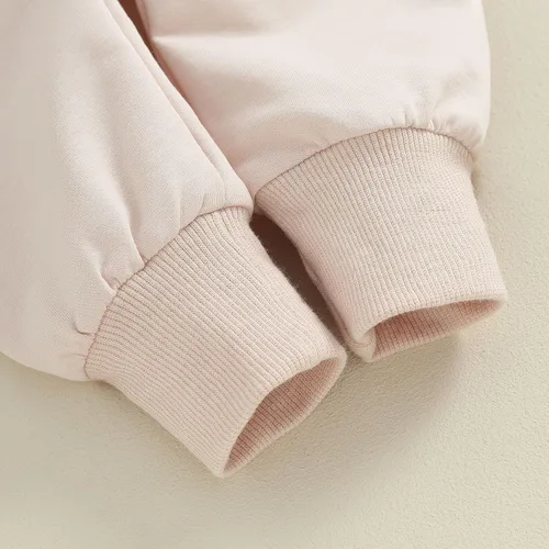 Vista 5 de Lamuusaa Ropa de bebé recién nacido, sudadera con cuello redondo y cuello redondo, 2 piezas, ropa de invierno 0-3T