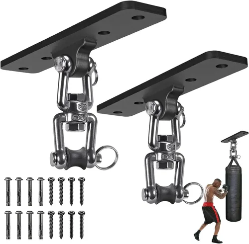 Vista 13 de Kipika Soporte de pared para bolsa pesada, soporte de bolsa de boxeo resistente para entrenamiento en interiores, gimnasio en casa, soporte