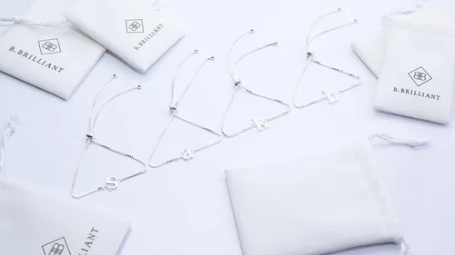 Vista 6 de Sterling Silver Alphabet Letter Name Personalized Gifts Adjustable Initial Bracelet for Women Girls