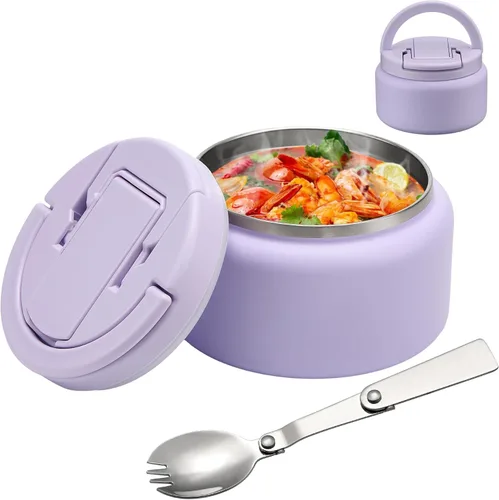 Vista 10 de BABHAMNESS Termo de sopa de 13.5 onzas para comida caliente para niños, recipiente aislado al vacío con tapa de hebilla, boca ancha, a prueba
