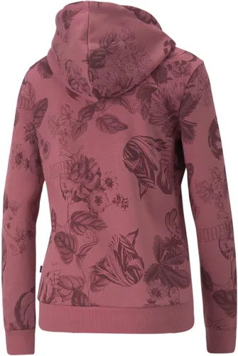 Vista 2 de PUMA Sudadera con capucha para mujer Essentials Frozen Flower Rojo