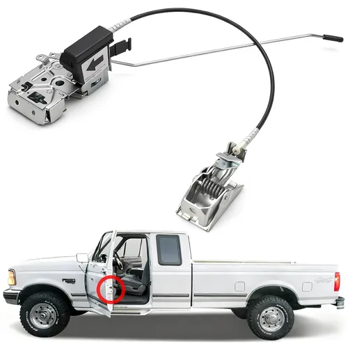 Vista 15 de Cable de pestillo de puerta trasera compatible con furgoneta Ford E350 E250 E150, modelos 1992-2009, lado del conductor, parte superior trasera