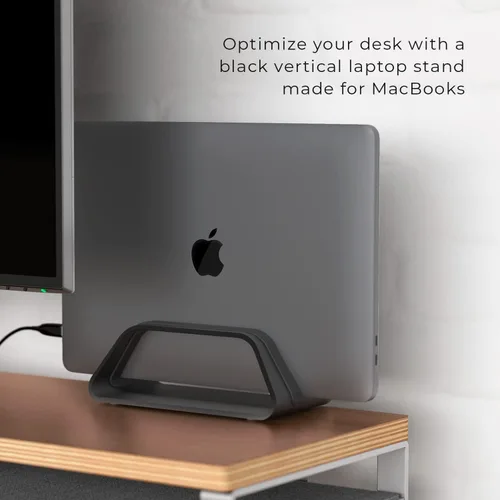 Vista 6 de HumanCentric Soporte vertical para laptop compatible con MacBook Pro y MacBook Air, soporte para escritorio de computadora personal, aluminio