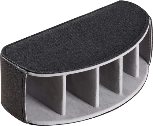 Vista 5 de Ayunga Soporte de control remoto de piel sintética, organizador remoto de TV con 5 compartimentos, mesita de noche y organizador de suministros