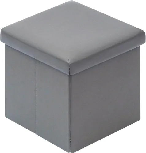 Vista 19 de B FSOBEIIALEO Cubo otomano plegable de almacenamiento con piel sintética para sala de estar, dormitorio, oficina en casa, reposapiés de Negro