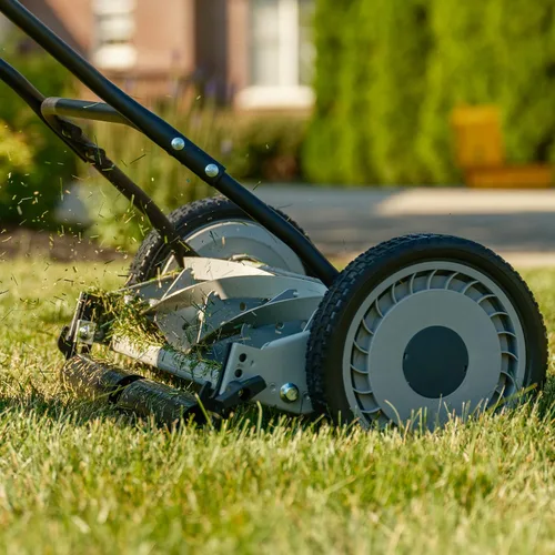 Vista 71 de American Lawn Mower Company 1204-14 Cortacésped de carrete de empuje de 4 hojas de 14 pulgadas, color rojo