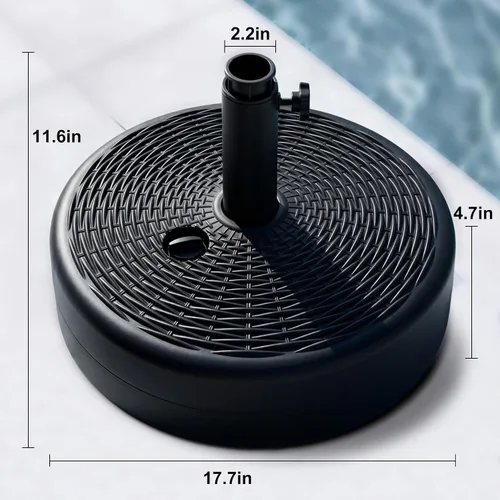Vista 2 de FLAME&SHADE Base para sombrilla de patio, 60 libras, 17.7 pulgadas, base de sombrilla rellena de agua resistente para mesa de mercado, jardín