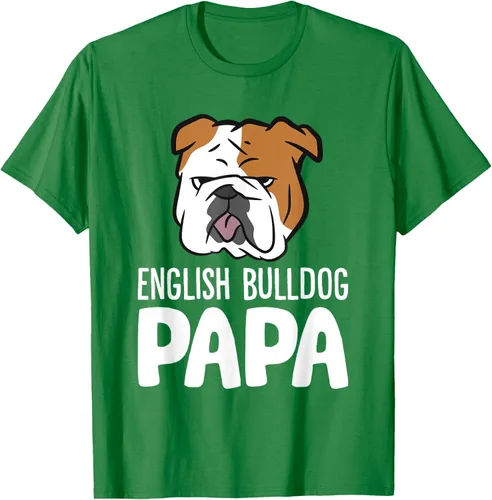 Vista 4 de Camiseta divertida de Bulldog Inglés para papá dueño de perro, Negro