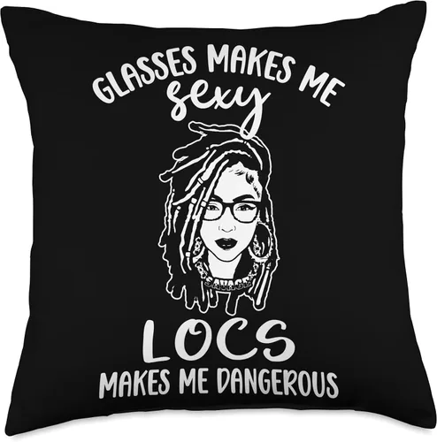 Vista 4 de Locs Afro Dreadlocks Love Beauty Hair Locs Make me Dangerous Afro Hair Black American African Girl Throw Pillow, 16x16, Multicolor