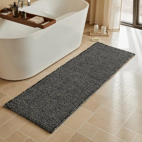 Vista 15 de Triohero Tapete de baño con diseño de gofre, tapete de baño pequeño y bohemio, antideslizante, lavable, ultra suave, súper absorbente, de secado