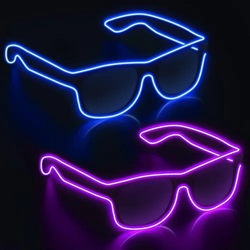 Vista 9 de YouRfocus Gafas inalámbricas con luz LED que brillan en la oscuridad para fiestas rave, EDM (azul)