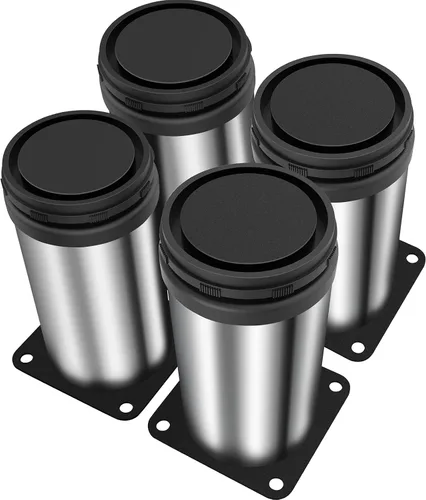 Vista 7 de Anwenk Patas de muebles de acero inoxidable actualizadas de 4 pulgadas, patas ajustables para gabinete, patas de escritorio, patas de mesa, patas