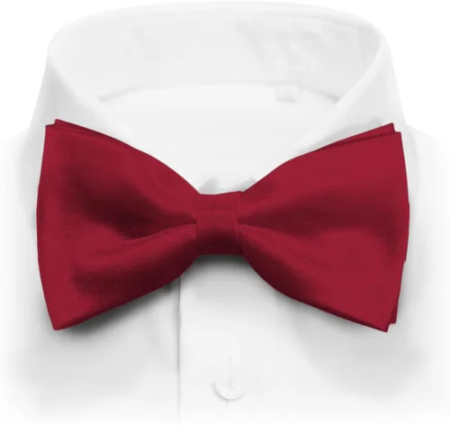 Vista 9 de Pajarita de esmoquin formal de satén preatada clásica para hombre, longitud ajustable, gran variedad de colores disponibles Negro