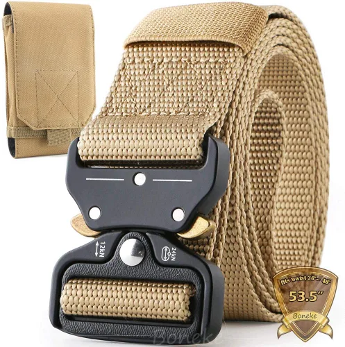 Vista 7 de Cinturón táctico, cinturón militar de nailon para hombres, con hebilla de liberación rápida resistente, cinturón de policía utilizado