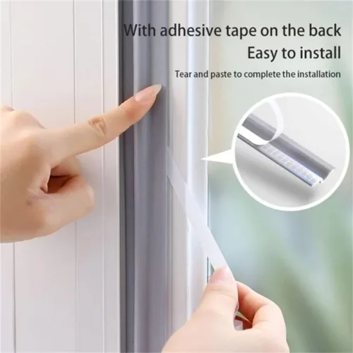 Vista 3 de Tira de sellado autoadhesiva para huecos de ventanas de 80 pulgadas, tira de sellado resistente al viento e insonorizante para puertas, cinta