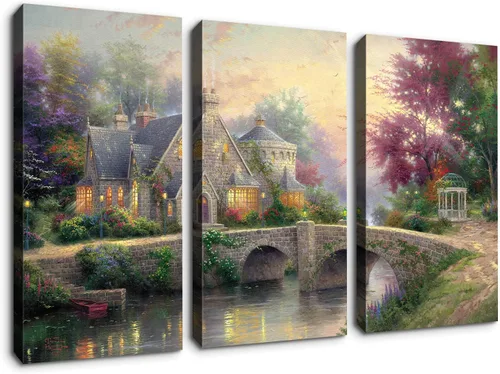 Vista 17 de Denozer - Lienzo decorativo para pared de 3 piezas - La reproducción de pintura al óleo de Ukiyoe Giclée, impresiones en lienzo estiradas