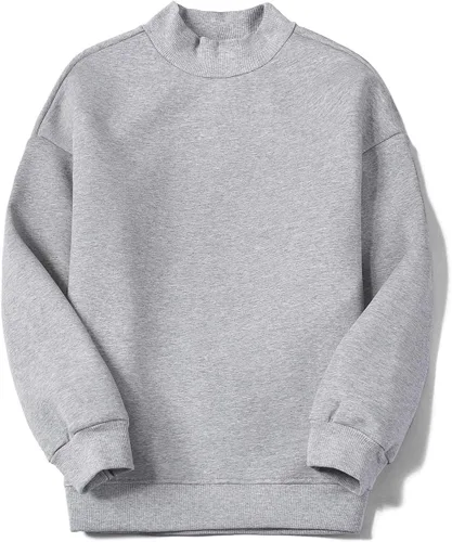 Vista 5 de Jenkoon Sudadera con forro polar de sherpa para mujer, cálida, suave y con cuello alto falso