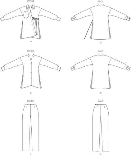 Vista 3 de Butterick Misses - Kit de patrón de costura de camiseta y pantalones holgados, código de diseño B6932, tallas 8-10-12-14-16
