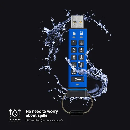Vista 4 de iStorage datAshur PRO 4 GB Memoria USB encriptada Certificación FIPS 140-2 Nivel 3 Protegida con contraseña Resistente al polvo y al agua