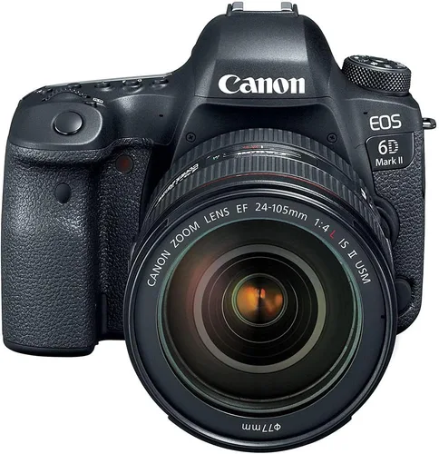 Vista 4 de Canon Cámara DSLR EOS 6D Mark II con lente f/4L II de 0.945-4.134 in (1897C009) + monitor 4K + lente Canon EF de 0.945-2.756 in + micrófono Pro +