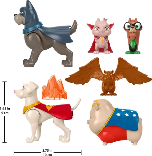 Vista 3 de Fisher-Price DC League of Super-Pets - Figura de juguetes preescolares, Krypto Ace PB Chip Pigasus y Lulu para juegos de simulación para niños a