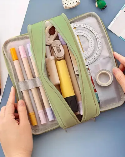 Vista 7 de Bolsa de Gran Capacidad Multifuncional con Compartimentos para Artes y Manualidades Azul LCC140-04