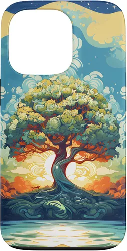 Vista 10 de iPhone 16 Sunrise Spiritual Sun Water Tree of Life Case