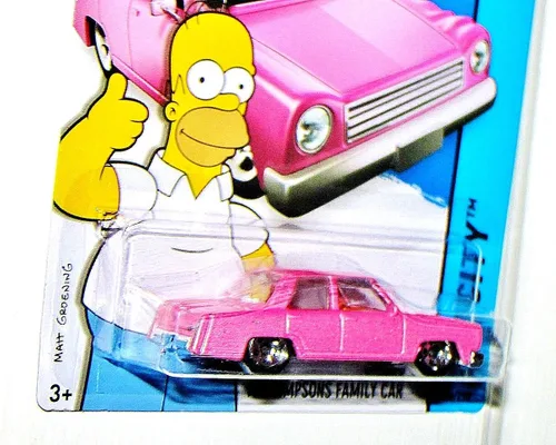Vista 4 de Hot Wheels 2015 HW City El Auto de la Familia Simpson 56/250, Rosa