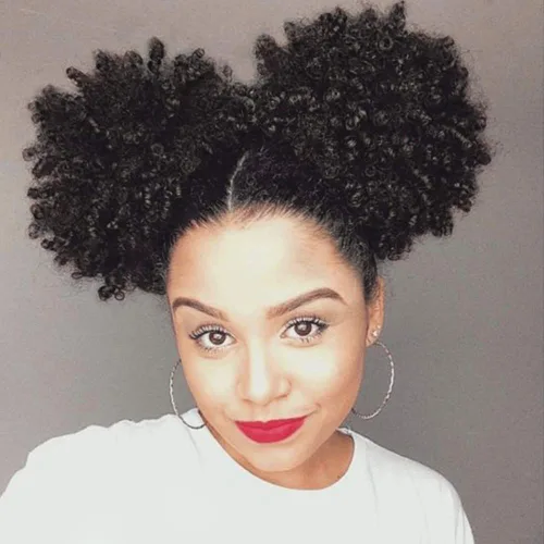Vista 10 de Afro Puff Cola de caballo con cordón sintético corto rizado piña cola de caballo dona Chignon postizos peluca 4.06 oz Wrap Updo extensiones de 1b
