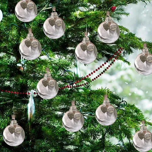 Vista 6 de Adorno conmemorativo de Navidad transparente, bola de plumas, A Piece of My Heart is in Heaven, Loss of Loved One Aunt Christmas Tree Hanging Pendan