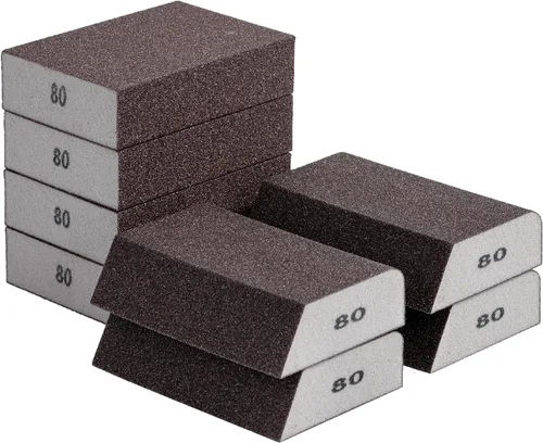 Vista 21 de Bates- Esponja de lijado, paquete de 4, surtido de grano 60/80/120/220, bloque de lijado lavable y reutilizable para madera, metal, paneles de yeso