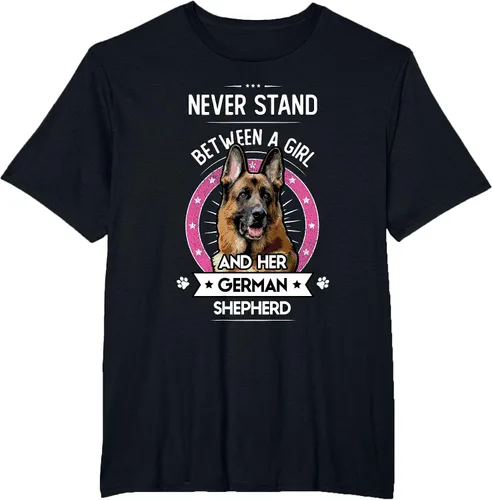 Vista 5 de Never Stand Between A Girl and Her German Shepherd T-Shirt Asphalt Grey