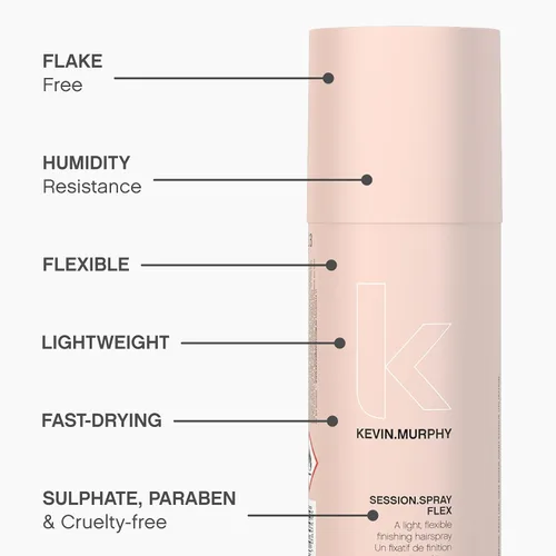 Vista 4 de KEVIN.MURPHY SESSION.SPRAY FLEX - Spray de acabado flexible - Para todo tipo de cabello - Sujeción ligera - Cuidado del cabello resistente a