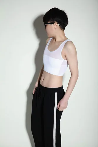 Vista 3 de BaronHong Carpeta de pecho elástica de media longitud para Tomboy Trans Lesbian