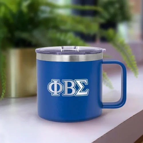 Vista 3 de BBGreek Phi Beta Sigma Fraternity Paraphernalia – Vendedor Oficial – Taza de café aislada de 14 oz – Letras griegas – Escudo