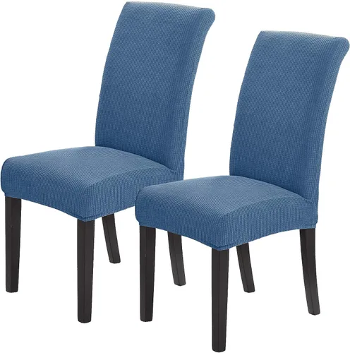 Vista 77 de Juego de 2 fundas para sillas de comedor, fundas elásticas para sillas de comedor, fundas para sillas de cocina de jacquard texturizadas, decoración