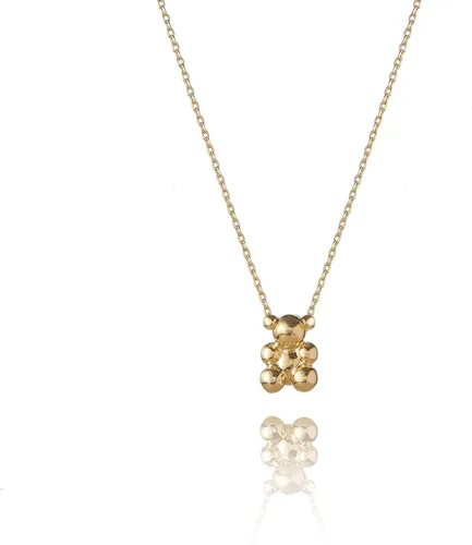 Vista 2 de MaLove Encantador collar con colgante inspirador de oso de peluche, hecho a mano, chapado en oro, regalo de joyería para mujer, Metal