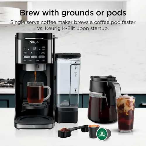 Vista 13 de [Usado] Ninja Cafetera de goteo Máquina de café DualBrew Pro caliente y helada Uso con cápsulas de café K-Cup 3 estilos de preparación