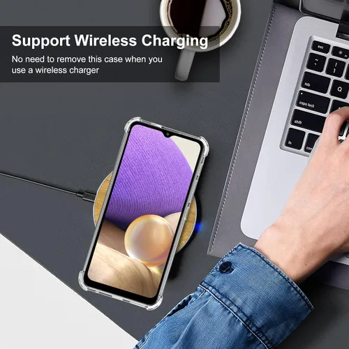 Vista 10 de Yiakeng Funda protectora para Samsung Galaxy A32 5G con protector de pantalla, transparente, delgada, de silicona suave, TPU protectora para Samsung
