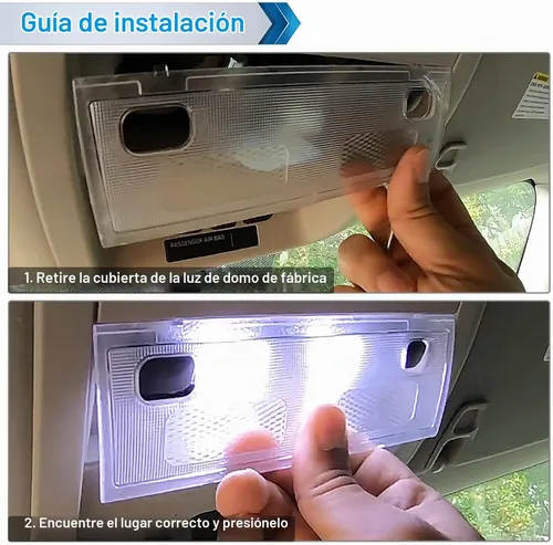 Vista 5 de Cubierta de luz de cúpula de mapa interior, lente transparente, lámpara de lectura de consola superior compatible con Chevy Silverado GMC Sierra