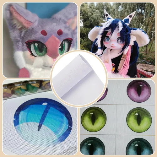 Vista 6 de BENECREAT Malla Personalizada para Ojos de Traje de Peluche, Malla de PVC Blanco de 39x11.8 Pulgadas de 0.2mm de Grosor, Resistente al Agua e