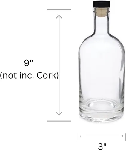 Vista 2 de Nakpunar 12 botellas de vidrio de base pesada de 25 onzas de 25.4 fl oz – Botella nórdica de 75 cc – Fabricado en los Estados Unidos