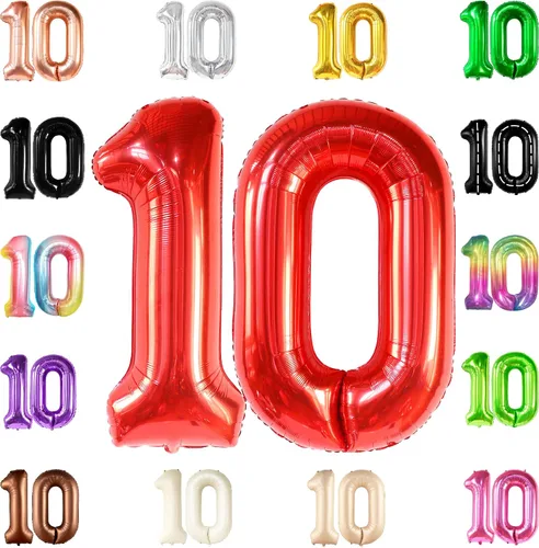 Vista 12 de KatchOn Globo negro del número 10 de 40 pulgadas para decoraciones