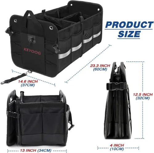 Vista 2 de Organizadores y almacenamiento para maletero de automóvil, resistente, impermeable, duradero, plegable, multiresistente, parte inferior